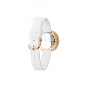 Hodinky PICTO WHITE/POLISHED ROSE GOLD 43381-0212R