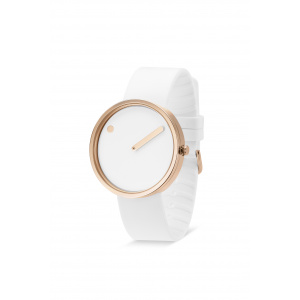 Hodinky PICTO WHITE/POLISHED ROSE GOLD 43383-0220R
