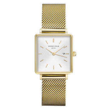 ROSEFIELD THE BOXY WHITE SUNRAY- MESH - GOLD / 33MM QWSG-Q03
