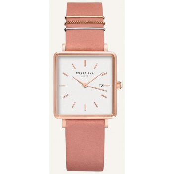 ROSEFIELD THE BOXY WHITE OLD PINK ROSE GOLD / 33 MM QOPRG-Q026
