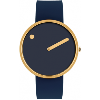 PICTO 40 MM MIDNIGHT BLUE/POLISHED GOLD 43318-0520G