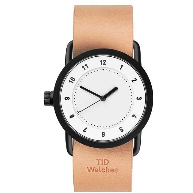 Hodinky TID Watches No.1 36 White / Natural Leather Wristband