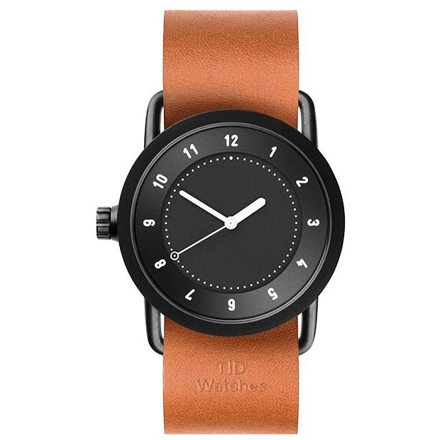 Hodinky TID Watches No.1 36 Black / Tan Leather Wristband