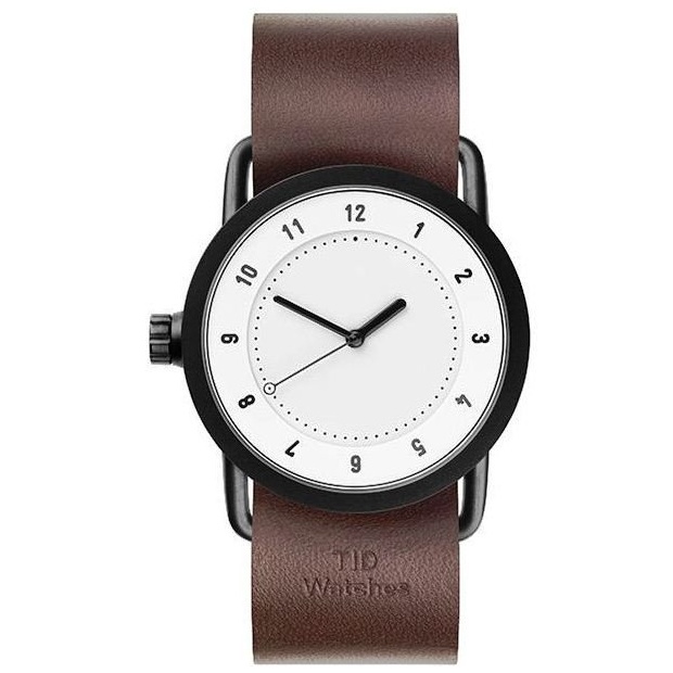 Hodinky TID Watches No.1 36 White / Walnut Leather Wristband