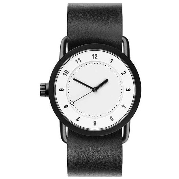 Hodinky TID Watches No.1 36 White / Black Leather Wristband
