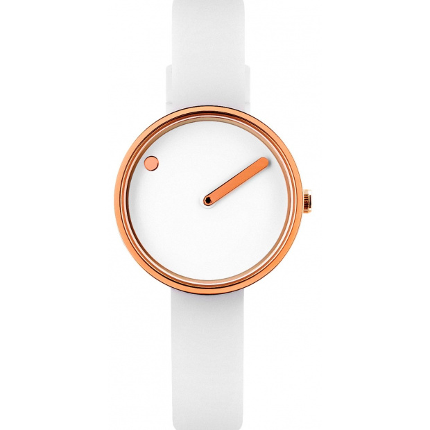 Hodinky PICTO WHITE/POLISHED ROSE GOLD 43381-0212R
