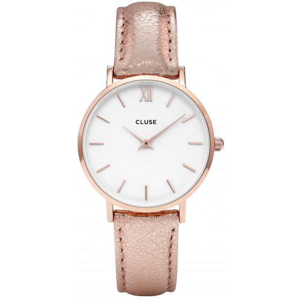 Hodinky CLUSE MINUIT ROSE GOLD WHITE/ROSE GOLD METALLIC CL30038