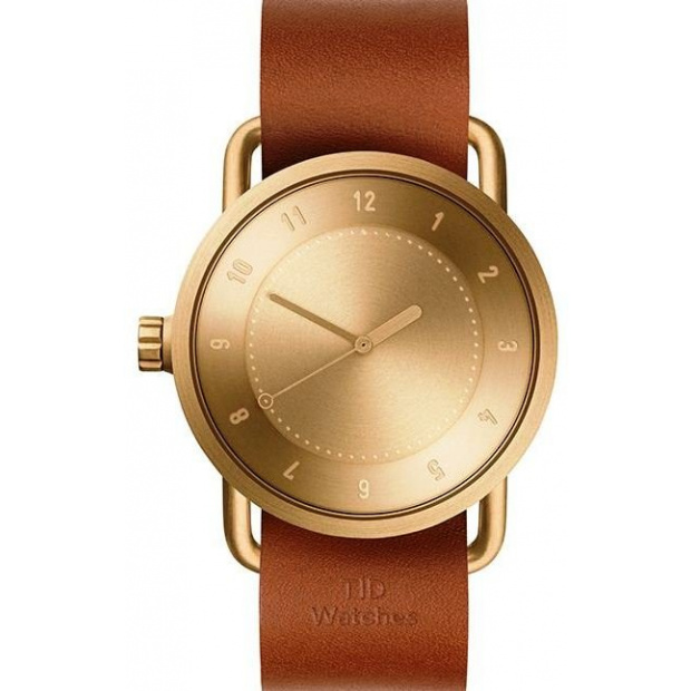 Hodinky TID Watches No.1 Gold / Tan Leather Wristband