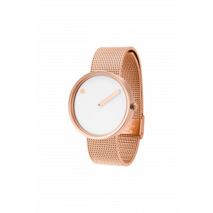 Hodinky PICTO WHITE/POLISHED ROSE GOLD 43383-1120