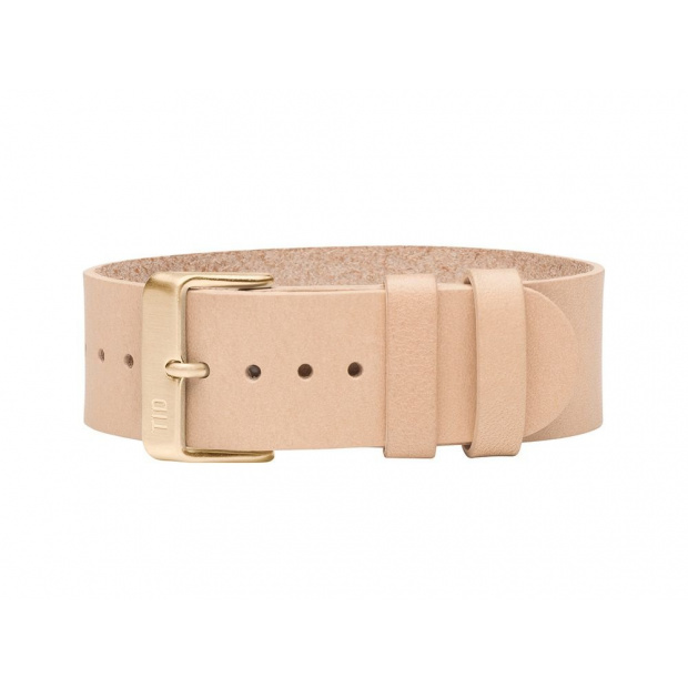 Hodinky TID Watches Natural/Gold Leather Wristband