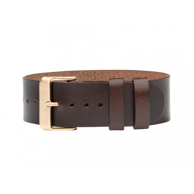 Hodinky TID Watches Walnut/Gold Leather Wristband