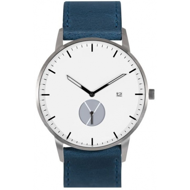 Hodinky WHY WATCHES Signature Model 1 - Silver/Navy Blue