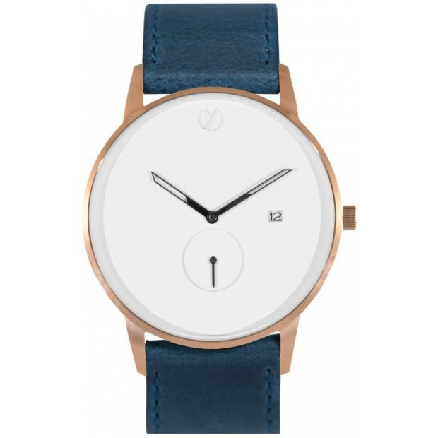 Hodinky WHY WATCHES Modernist Model 1 - Rose Gold / Navy Blue