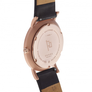 Hodinky SHORE PROJECTS SALCOMBE - Black / Rose Gold
