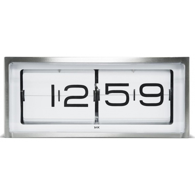Hodiny LEFF wall/desk clock brick stainless steel 24h white