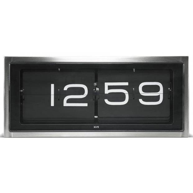 Hodiny LEFF wall/desk clock brick stainless steel 24h black