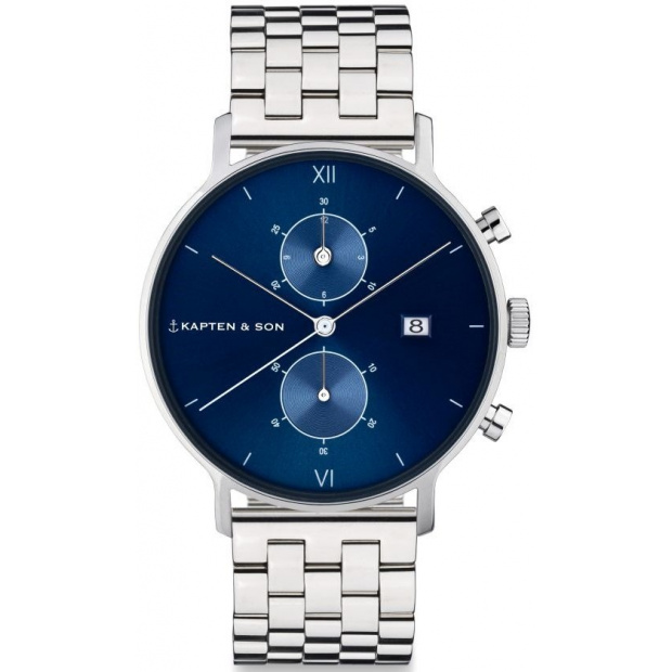 Hodinky KAPTEN and SON CHRONO SILVER BLUE STEEL