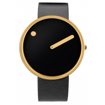 PICTO BLACK/POLISHED GOLD LEATHER
