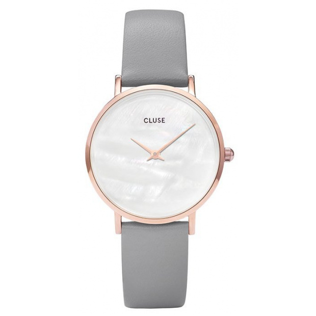 Hodinky CLUSE MINUIT LA PERLE ROSE GOLD WHITE PEARL/STONE GREY CL30049