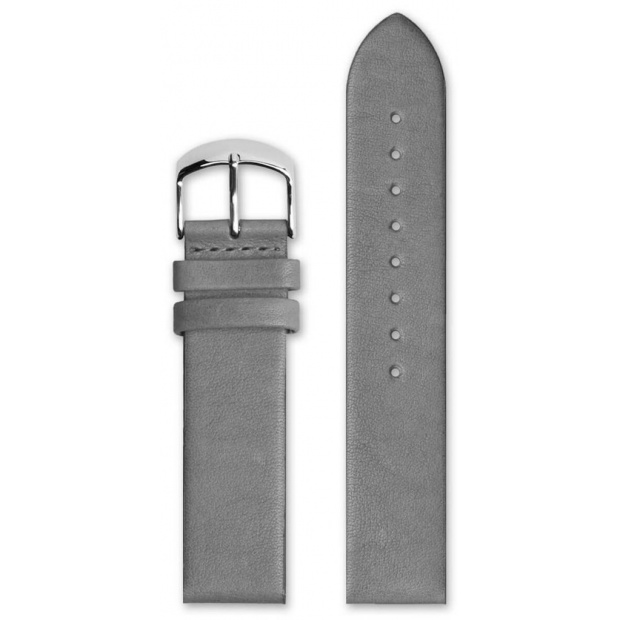  HYPERGRAND CLASSIC GREY LEATHER STRAP 20 MM SILVER