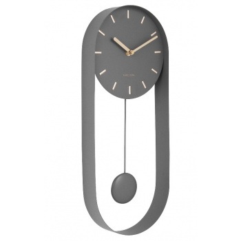 KARLSSON Designové kyvadlové nástěnné hodiny 5822GY Karlsson 50cm