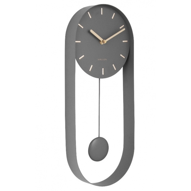 Hodiny KARLSSON Designové kyvadlové nástěnné hodiny 5822GY Karlsson 50cm