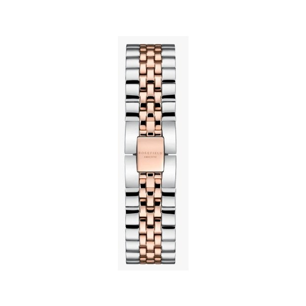  ROSEFIELD THE ACE STRAP STEEL SILVER ROSE GOLD DUO / 38 MM