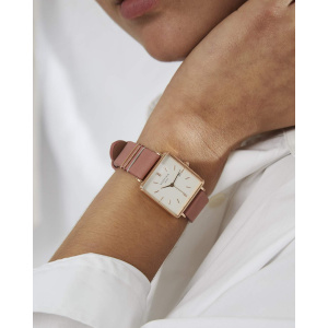 Hodinky ROSEFIELD THE BOXY WHITE OLD PINK ROSE GOLD / 33 MM QOPRG-Q026