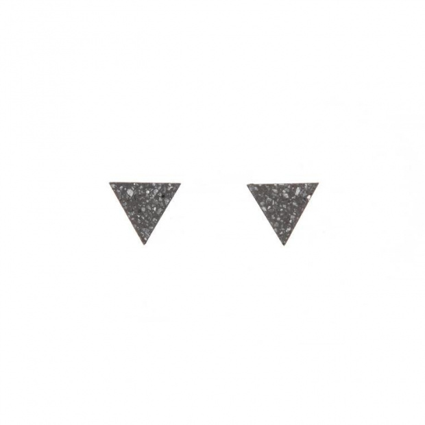  22 DESIGN STUDIO Tetrahedron Earring Dark Grey