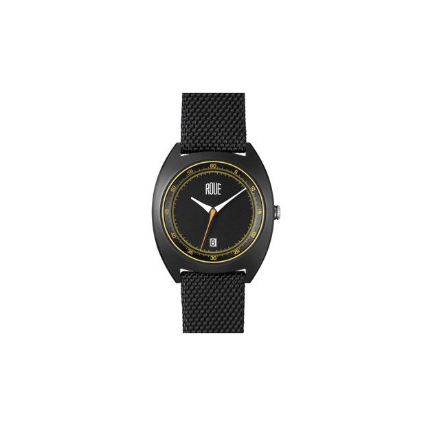 Hodinky ROUE CAL TWO BLACK CASE BLACK AND YELLOW DIAL