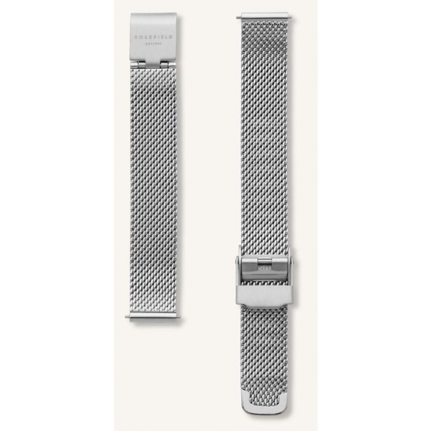  ROSEFIELD THE BOXY MESH SILVER STRAP 22MM