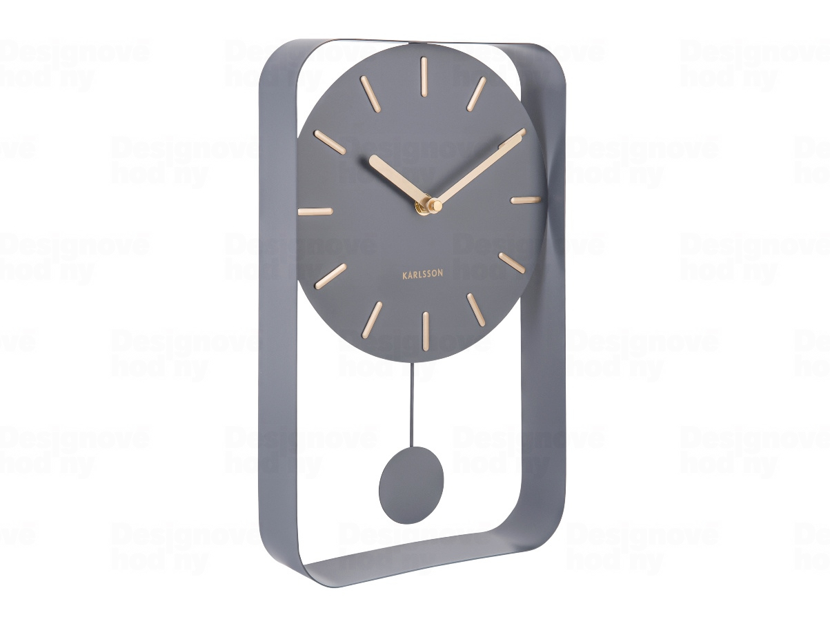 KARLSSON Designové kyvadlové nástěnné hodiny 5796GY Karlsson 33cm + dárek zdarma