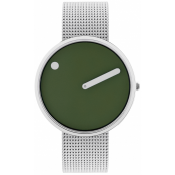 PICTO 40 MM FRESH OLIVE/CIRCULAR BRUSHED STEEL 43396-0820