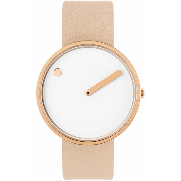 Hodinky PICTO 40 MM WHITE/POLISHED ROSE GOLD 43383-6320R