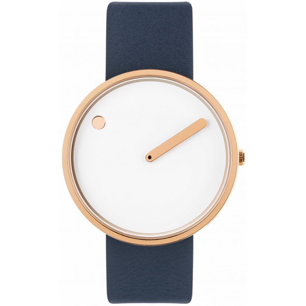 Hodinky PICTO 40 MM WHITE/POLISHED ROSE GOLD 43383-6720R