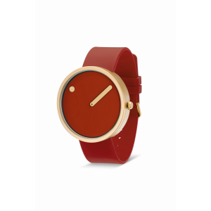Hodinky PICTO 40 MM CINNAMON RED/CIRCULAR BRUSHED GOLD 43397-7628G