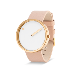 Hodinky PICTO WHITE DIAL / NUDE PINK LEATHER STRAP 43321-6320G
