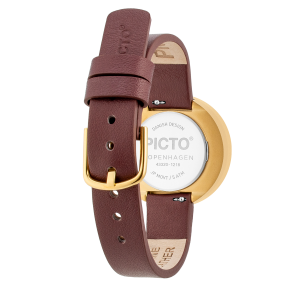 Hodinky PICTO WHITE DIAL / BROWN ROSE LEATHER STRAP 43320-6412G