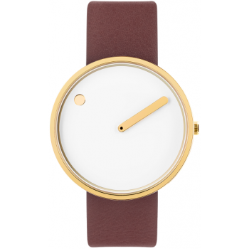 PICTO WHITE DIAL / BROWN ROSE LEATHER STRAP 43321-6420G