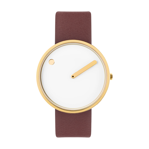 Hodinky PICTO WHITE DIAL / BROWN ROSE LEATHER STRAP 43321-6420G