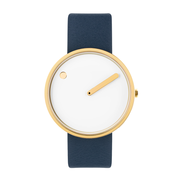 Hodinky PICTO WHITE DIAL / MIDNIGHT BLUE LEATHER STRAP 43321-6720G