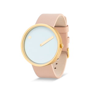 Hodinky PICTO LIGHT BLUE DIAL / NUDE PINK LEATHER STRAP 43332-6320MG