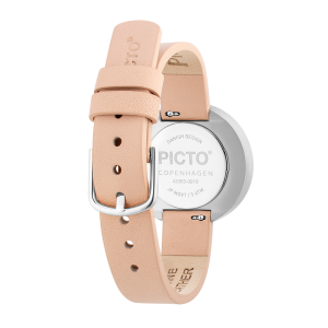 Hodinky PICTO WHITE DIAL / NUDE PINK LEATHER STRAP 43363-6312S