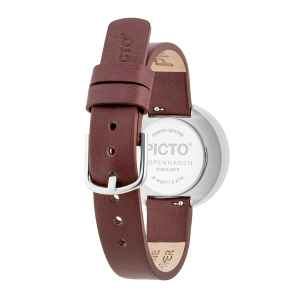 Hodinky PICTO WHITE DIAL / BROWN ROSE LEATHER STRAP 43363-6412S