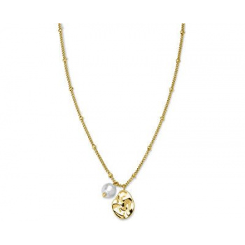 ROSEFIELD Necklace Pearl and waved Charm Gold JTNPG-J446