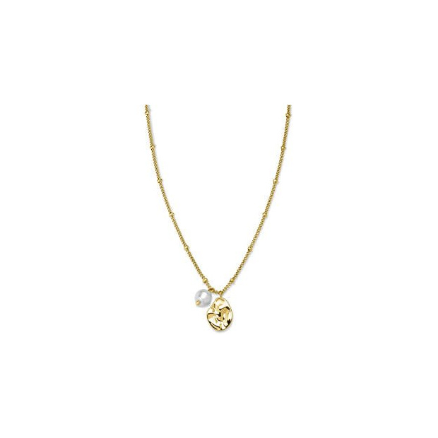  ROSEFIELD Necklace Pearl and waved Charm Gold JTNPG-J446