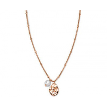 ROSEFIELD Necklace Pearl and waved Charm Rose Gold JTNPRG-J447
