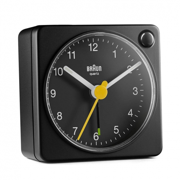 Hodiny BRAUN BC02X Braun Classic Analogue Travel Alarm Clock - Black